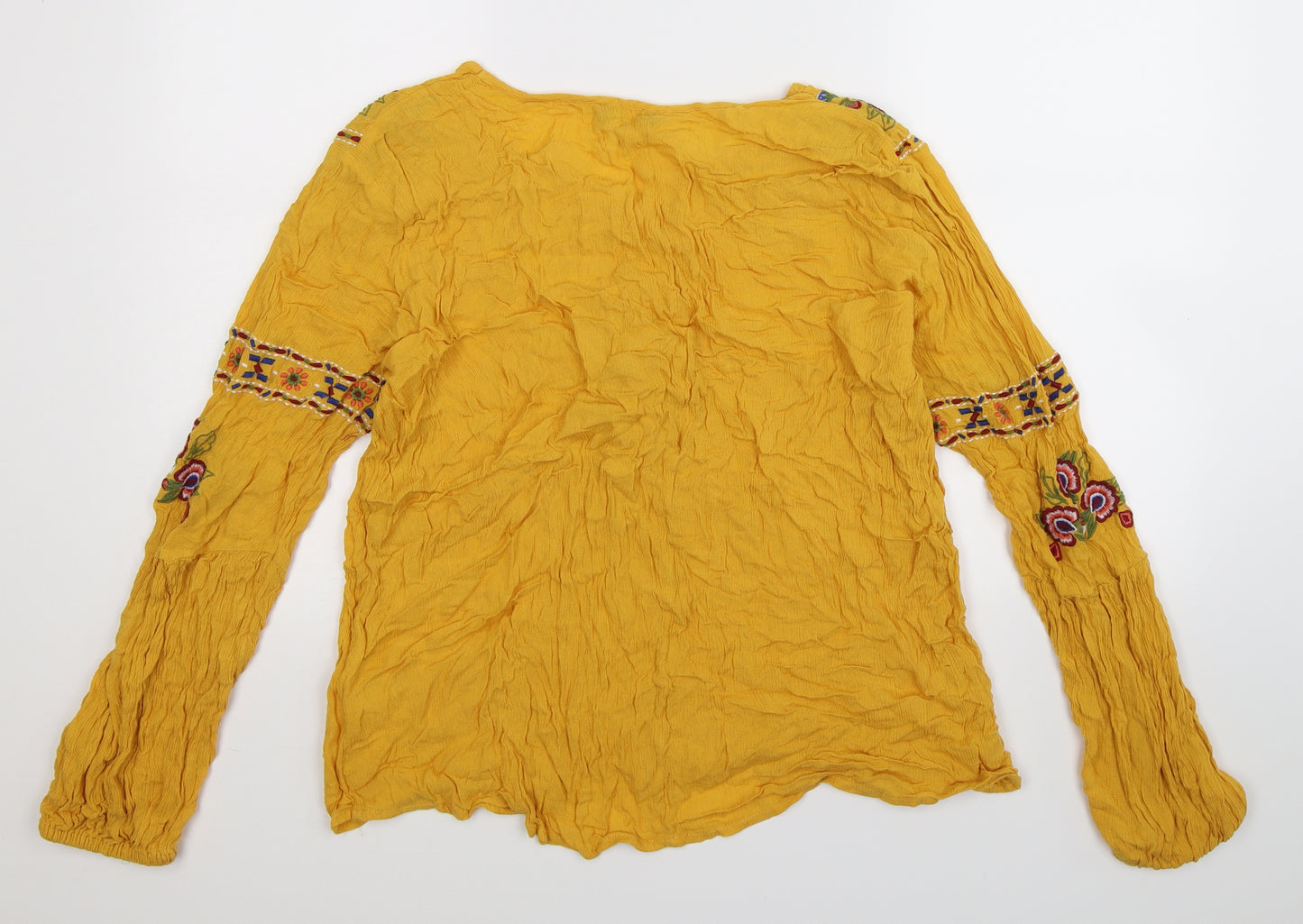 Papaya Womens Yellow Floral  Basic Blouse Size 18
