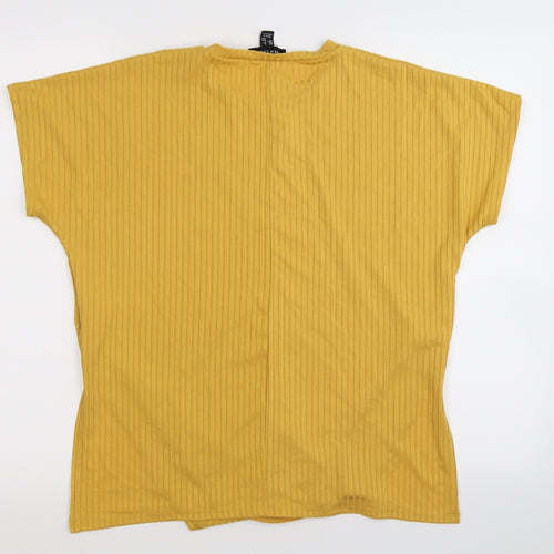 New Look Womens Yellow   Basic T-Shirt Size 6  - Oversized