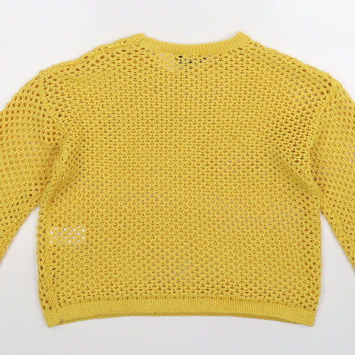 Peacocks Womens Yellow  Knit Pullover Jumper Size S