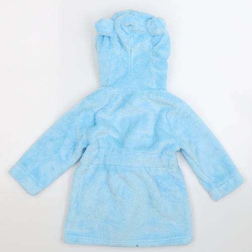 Rex Boys Blue Solid Fleece Kimono Robe Size 18-24 Months