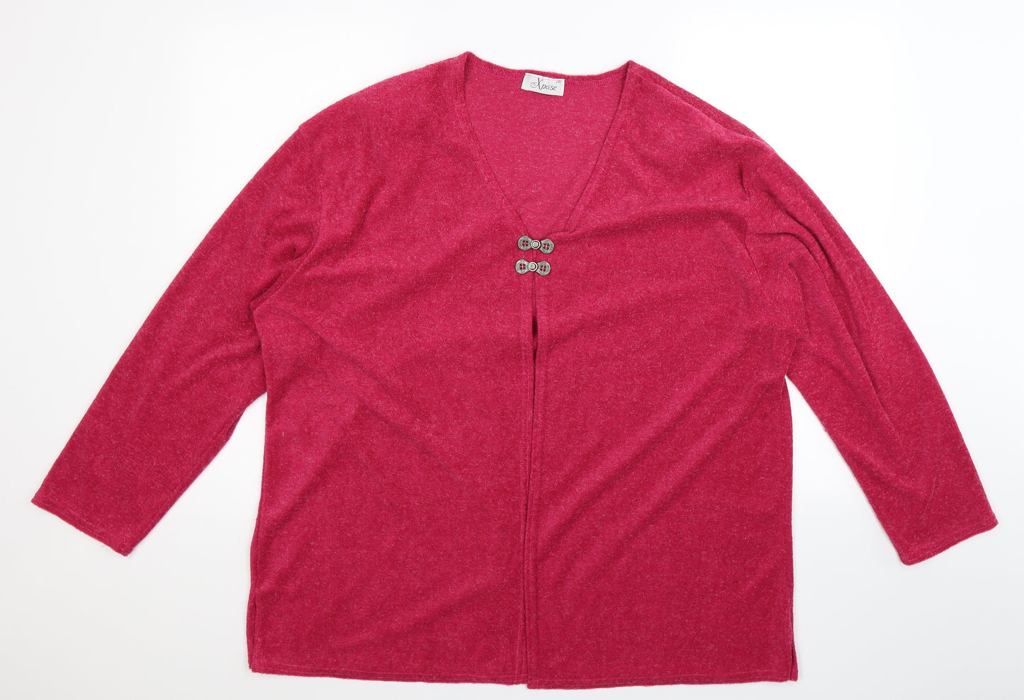 Expose Womens Pink   Cardigan Jumper Size 2XL