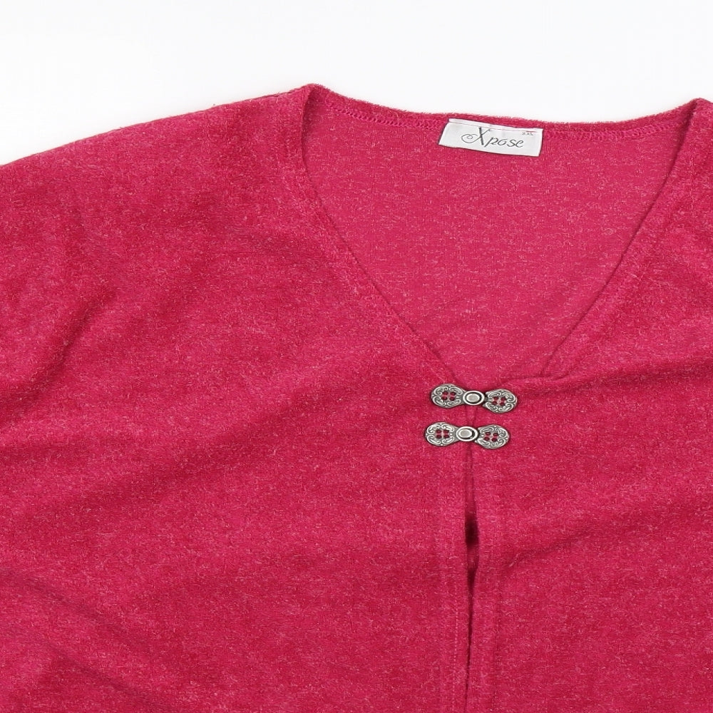Expose Womens Pink   Cardigan Jumper Size 2XL
