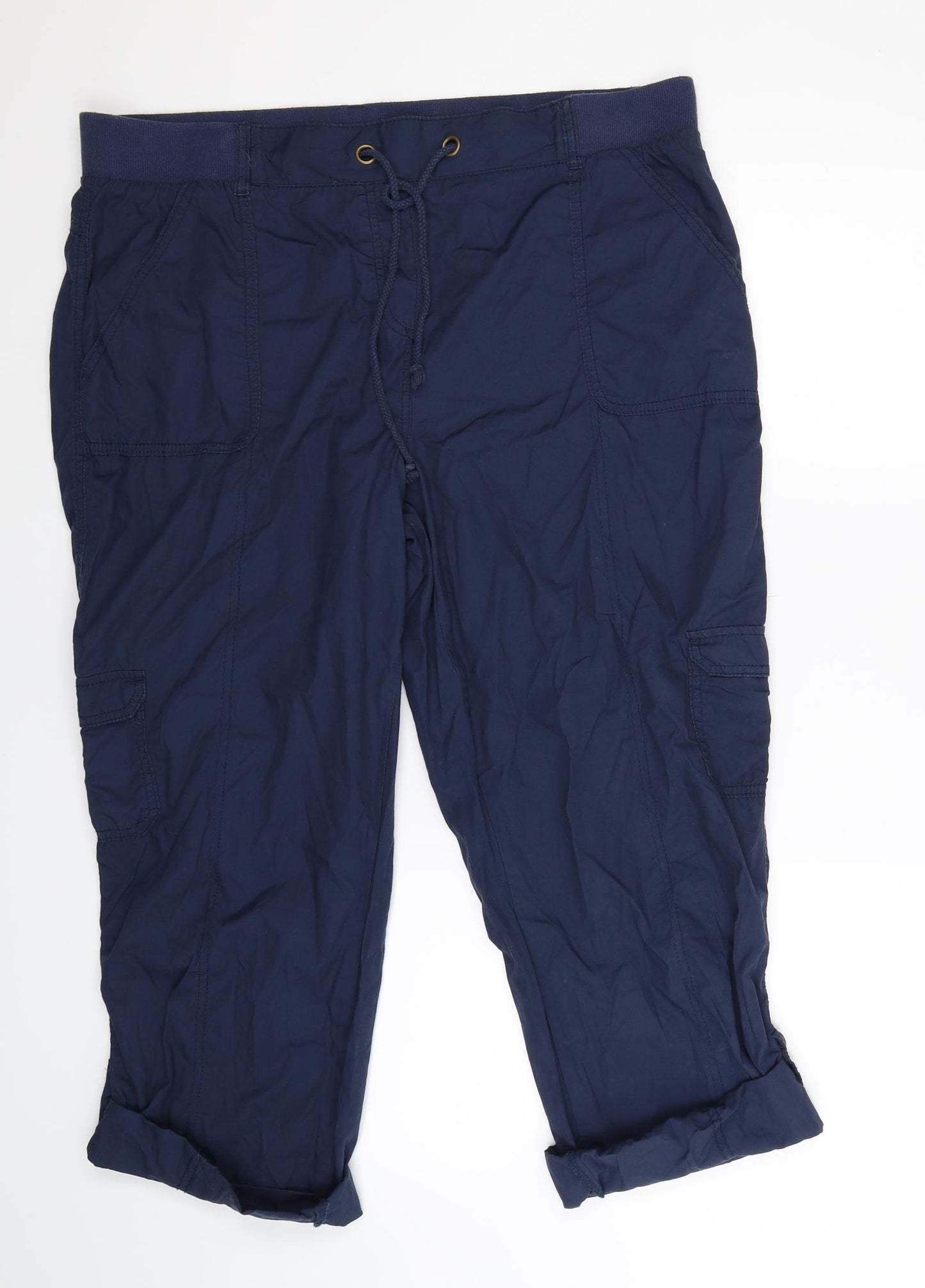 George Womens Blue   Cropped Trousers Size 18 L25 in