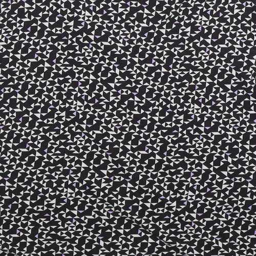 Marks and Spencer Womens Black Geometric  Basic T-Shirt Size 14