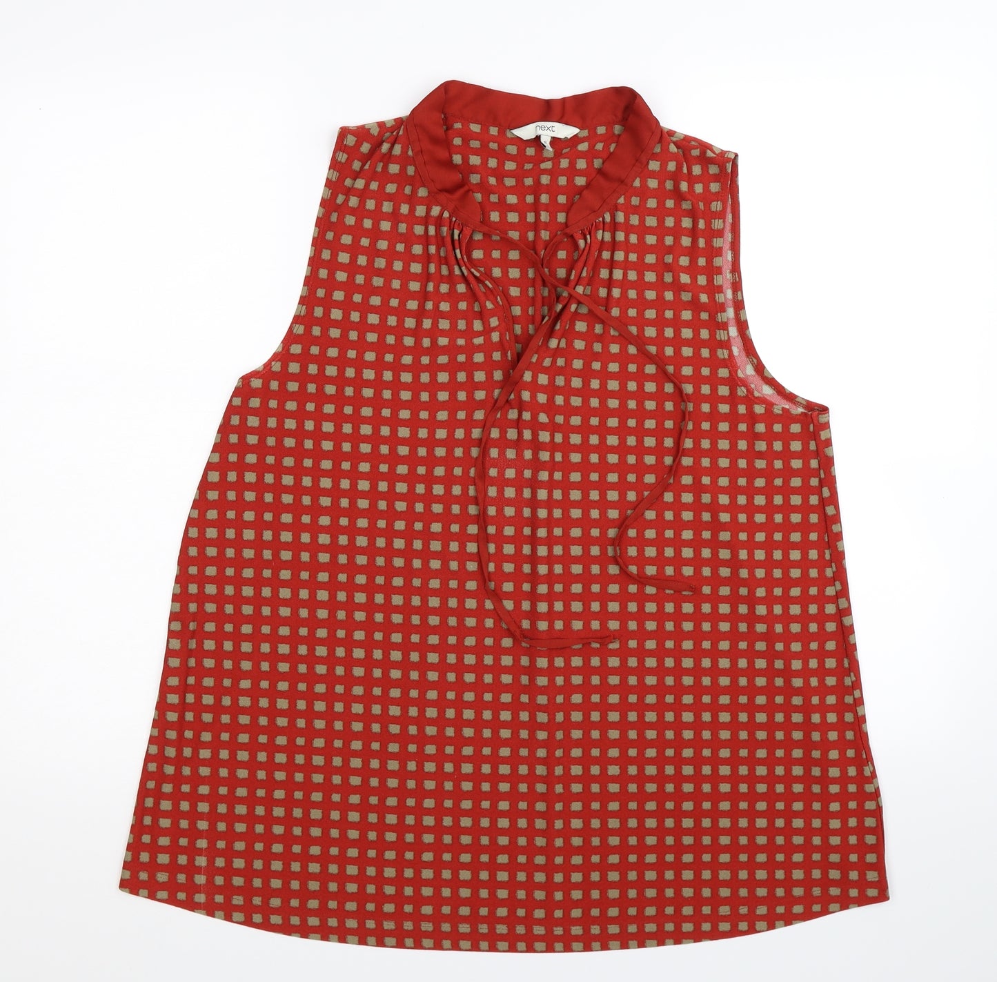 NEXT Womens Red Geometric  Basic Blouse Size 16