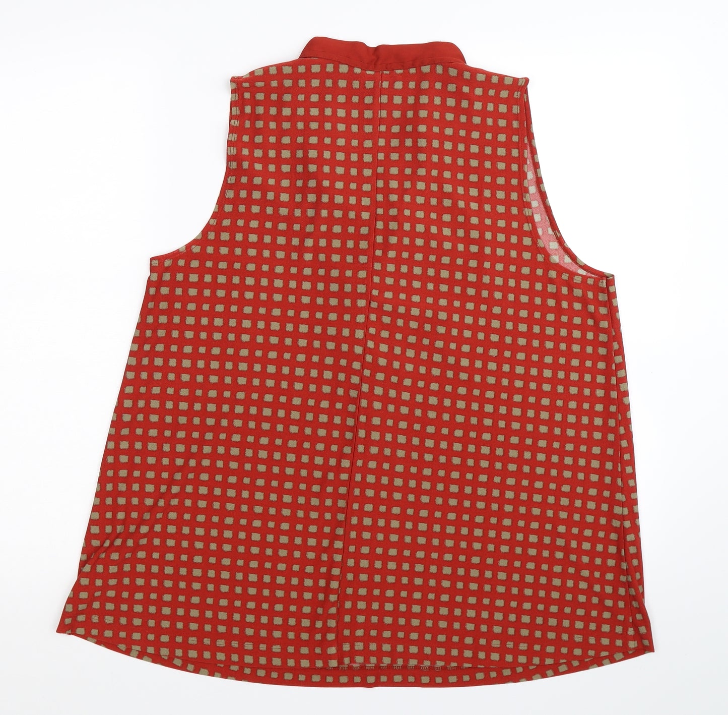 NEXT Womens Red Geometric  Basic Blouse Size 16