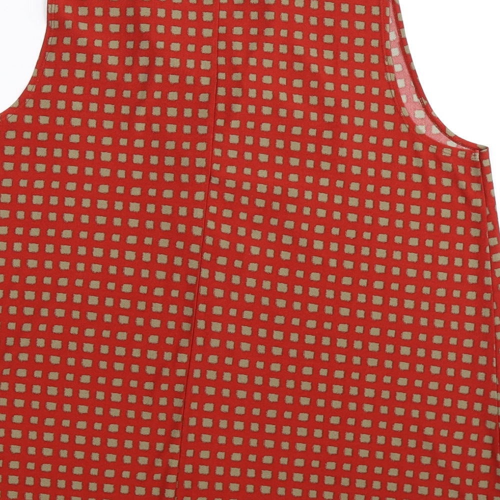 NEXT Womens Red Geometric  Basic Blouse Size 16