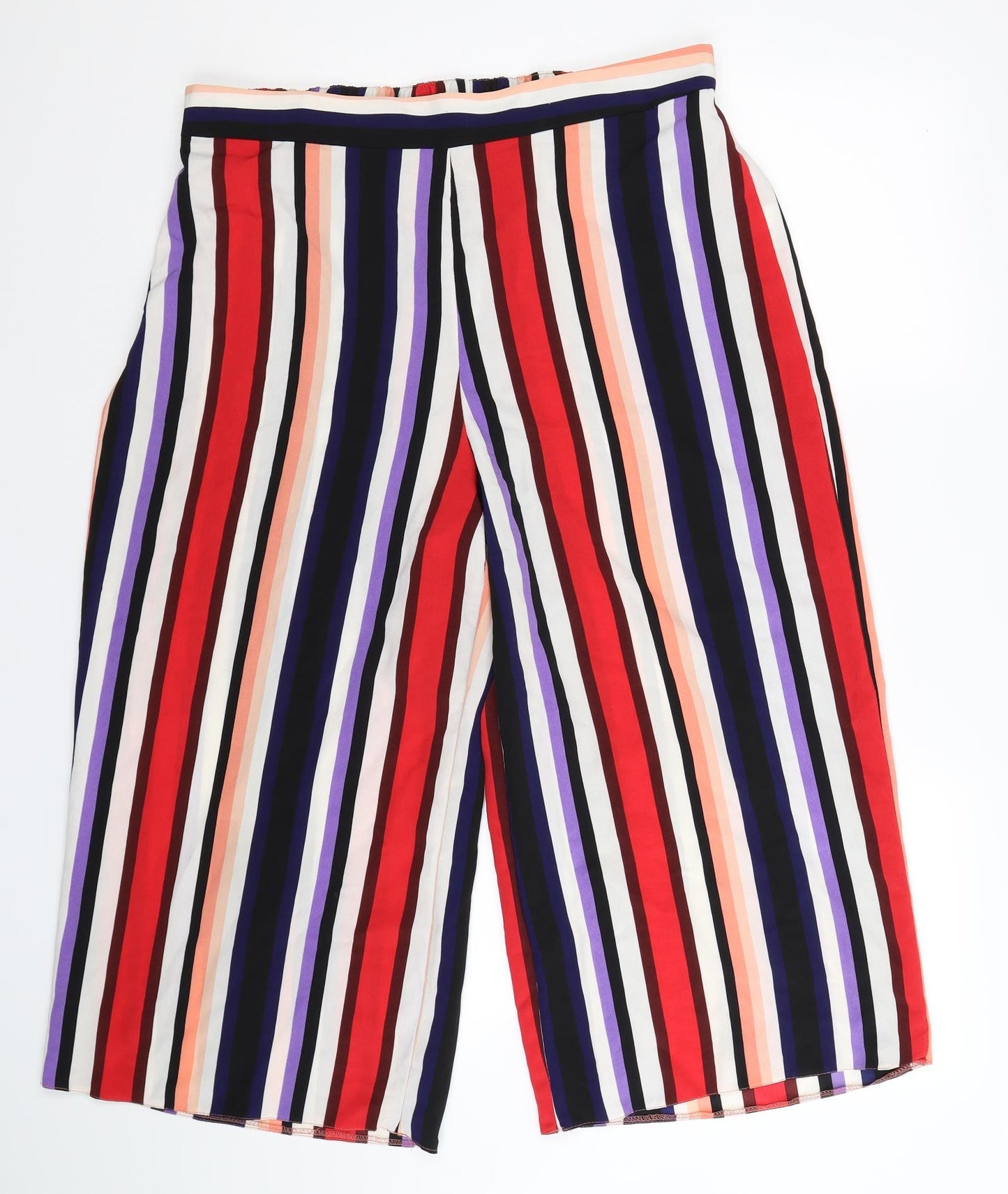 Primark Womens Multicoloured Striped  Cropped Trousers Size 16 L23 in
