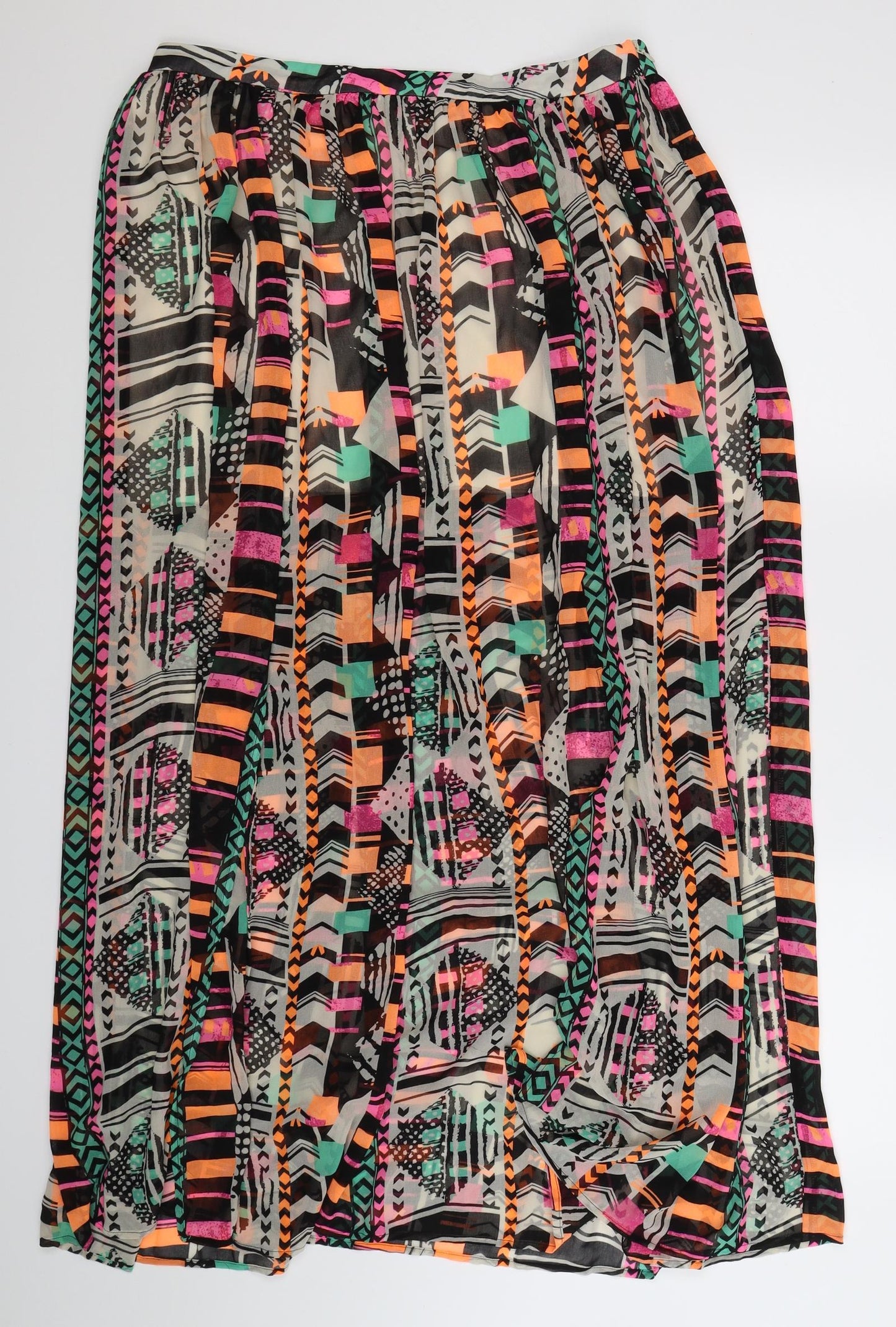 NEXT Womens Multicoloured Geometric  Maxi Skirt Size 16