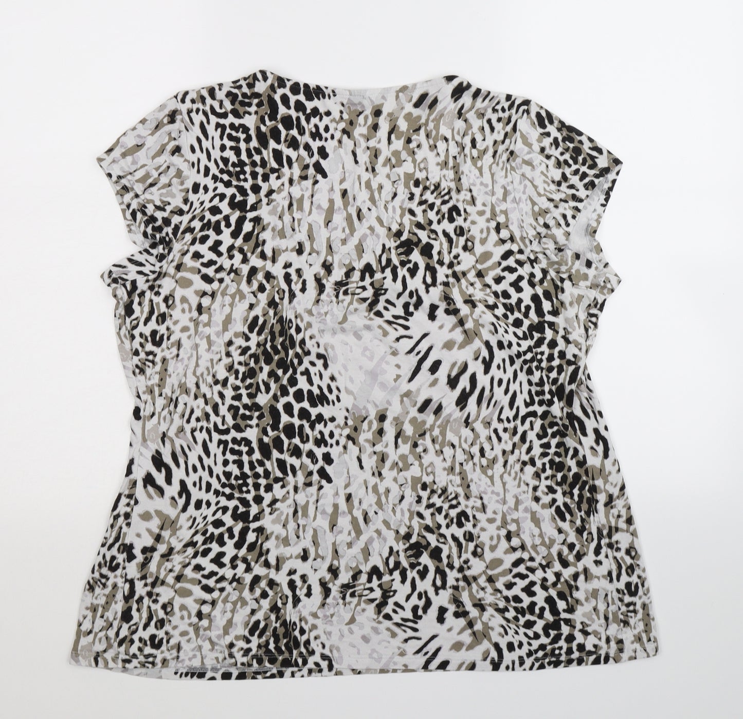 Preworn Womens Multicoloured Animal Print  Basic T-Shirt Size 16
