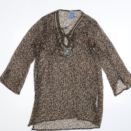 Soaked Womens Multicoloured Animal Print  Basic Blouse Size L