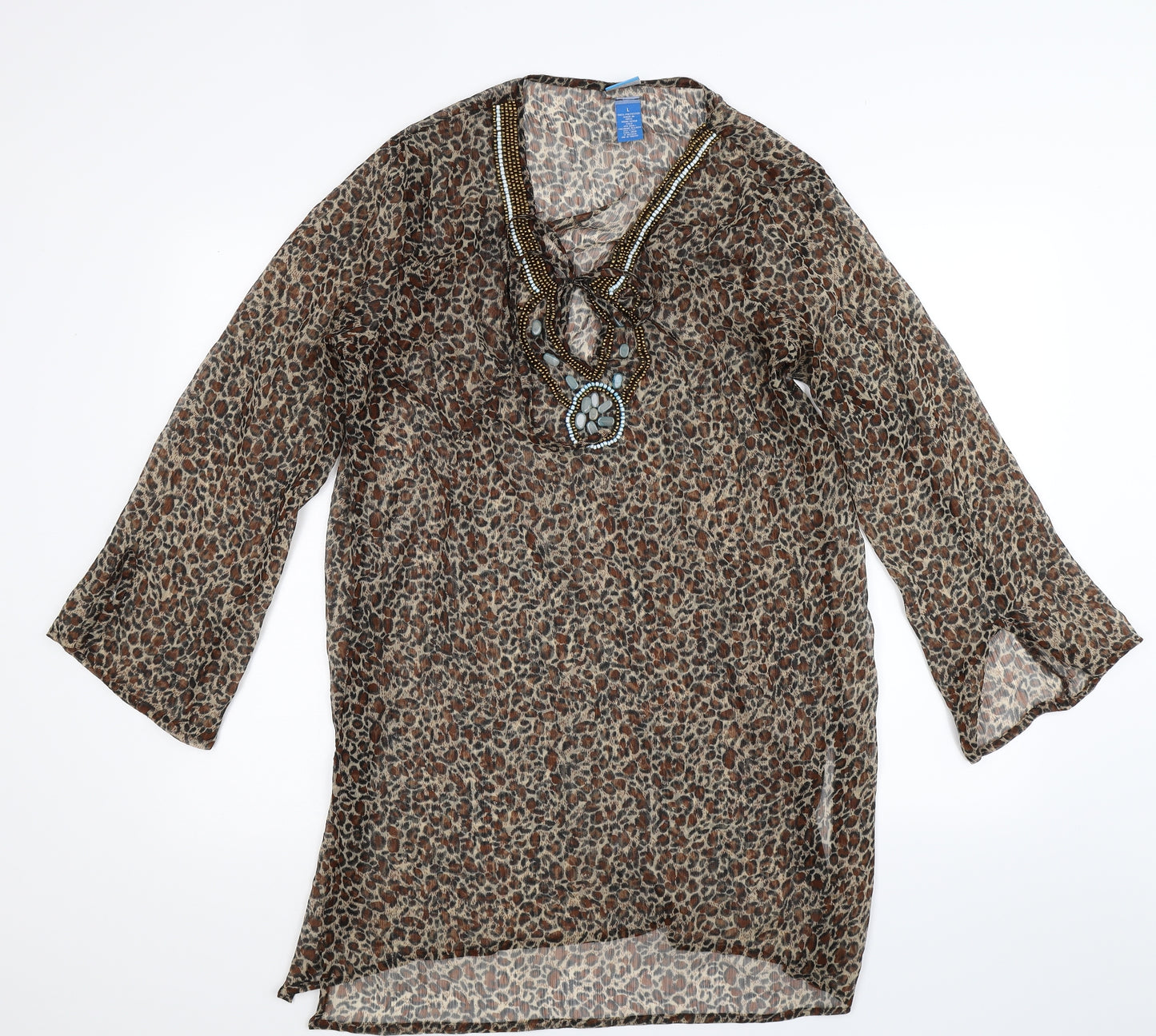 Soaked Womens Multicoloured Animal Print  Basic Blouse Size L