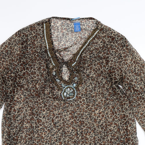 Soaked Womens Multicoloured Animal Print  Basic Blouse Size L
