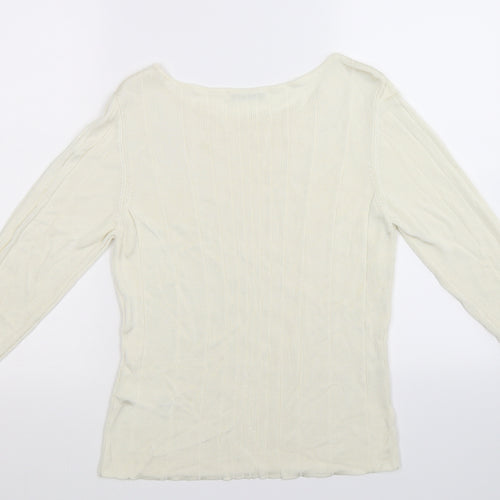 Marks and Spencer Womens White  Knit Pullover Jumper Size 16
