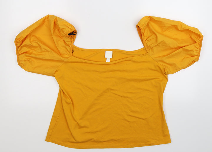 H&M Womens Yellow   Basic T-Shirt Size XL