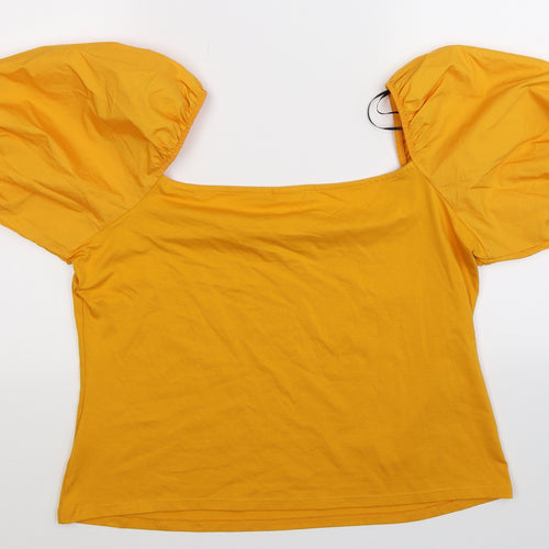 H&M Womens Yellow   Basic T-Shirt Size XL