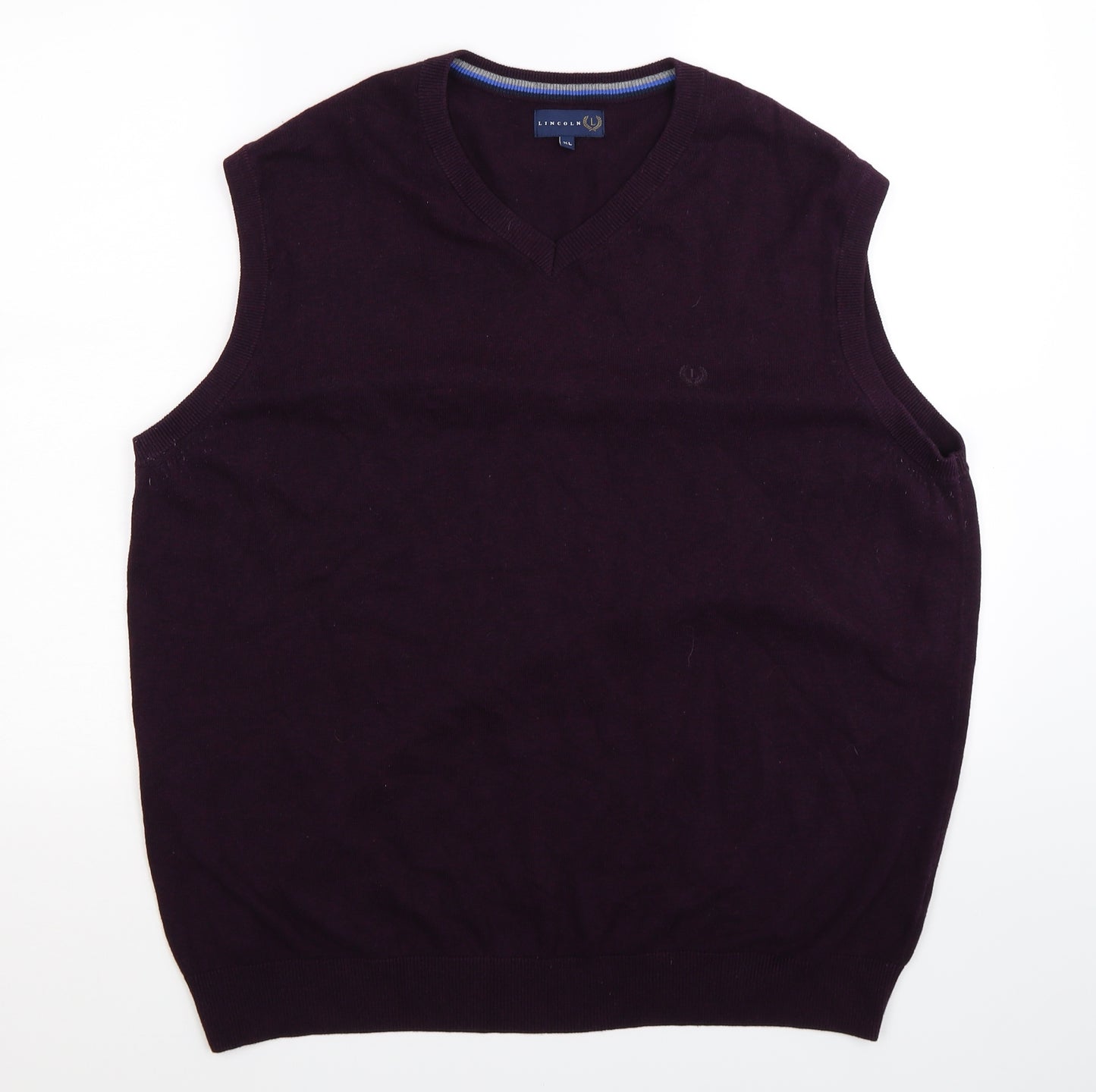 Lincoln Mens Purple  Knit Pullover Jumper Size XL
