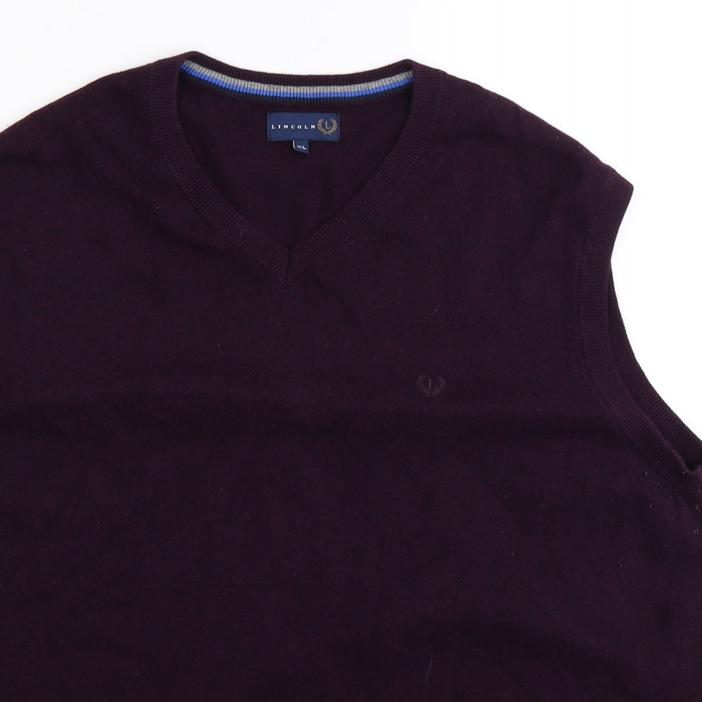 Lincoln Mens Purple  Knit Pullover Jumper Size XL
