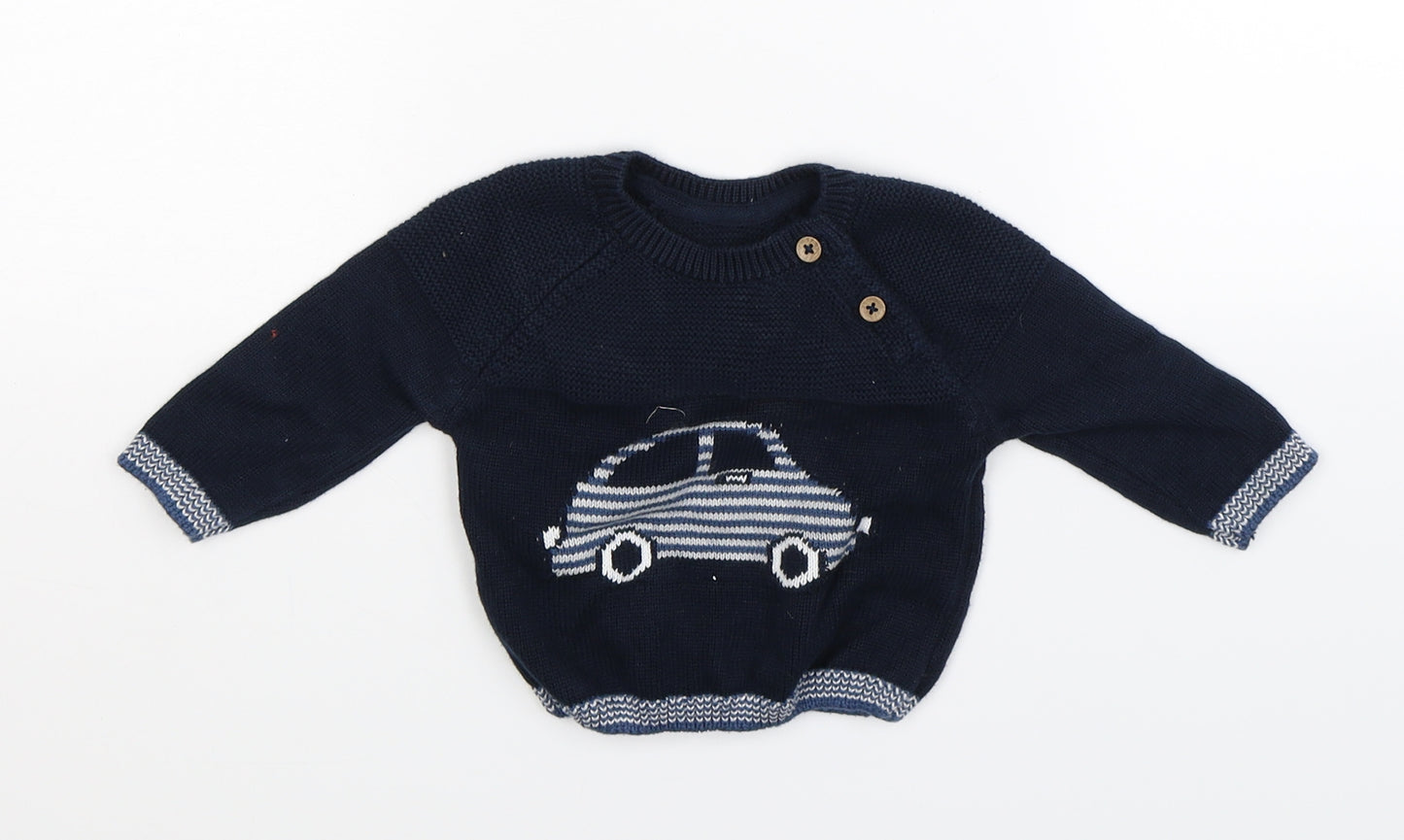 Nutmeg Baby Blue  Knit Pullover Jumper Size 3-6 Months
