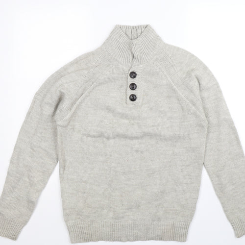 Industrialize Mens Grey  Knit Pullover Jumper Size S