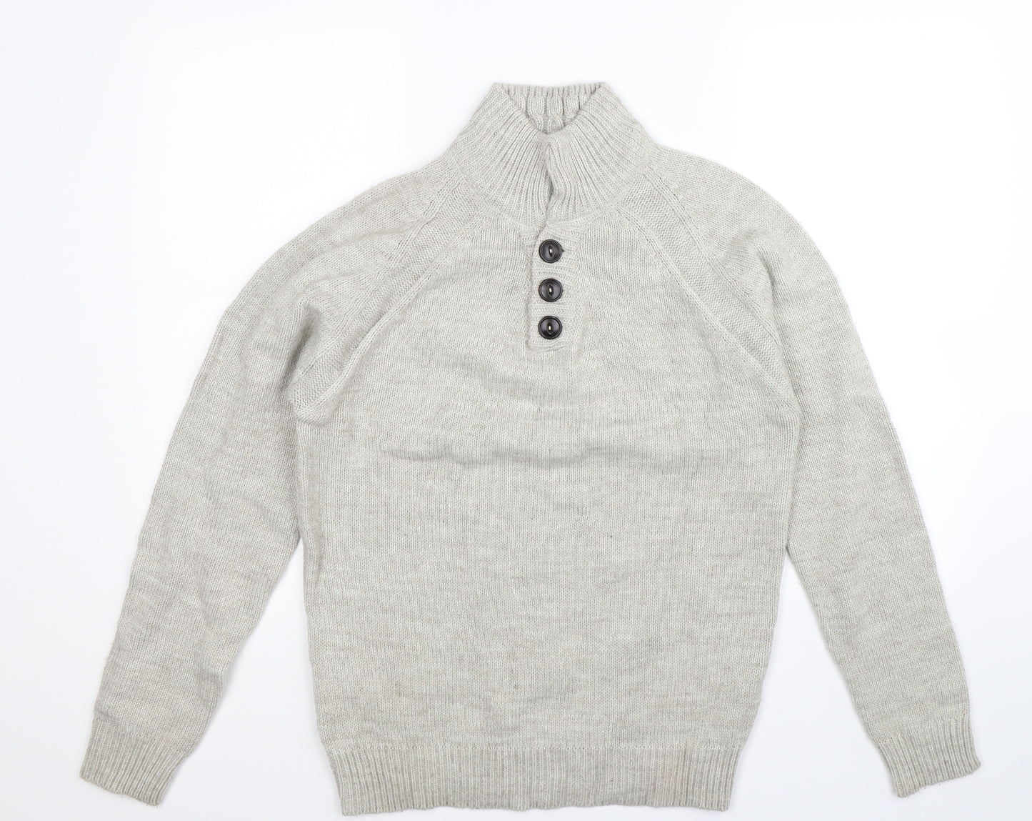 Industrialize Mens Grey  Knit Pullover Jumper Size S