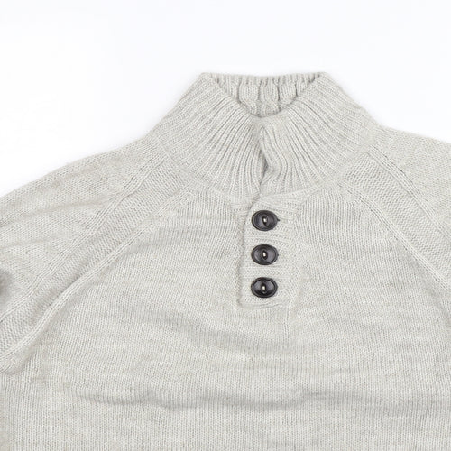 Industrialize Mens Grey  Knit Pullover Jumper Size S