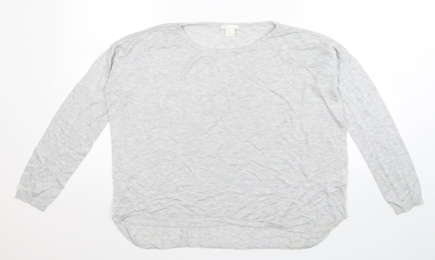 H&M Womens Grey  Knit Pullover Jumper Size L