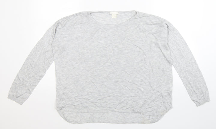 H&M Womens Grey  Knit Pullover Jumper Size L