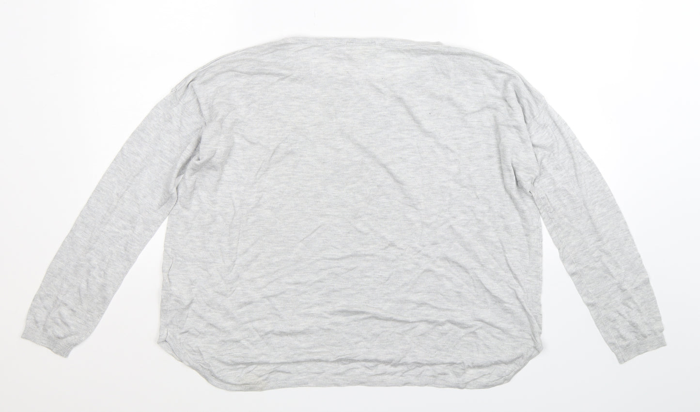 H&M Womens Grey  Knit Pullover Jumper Size L