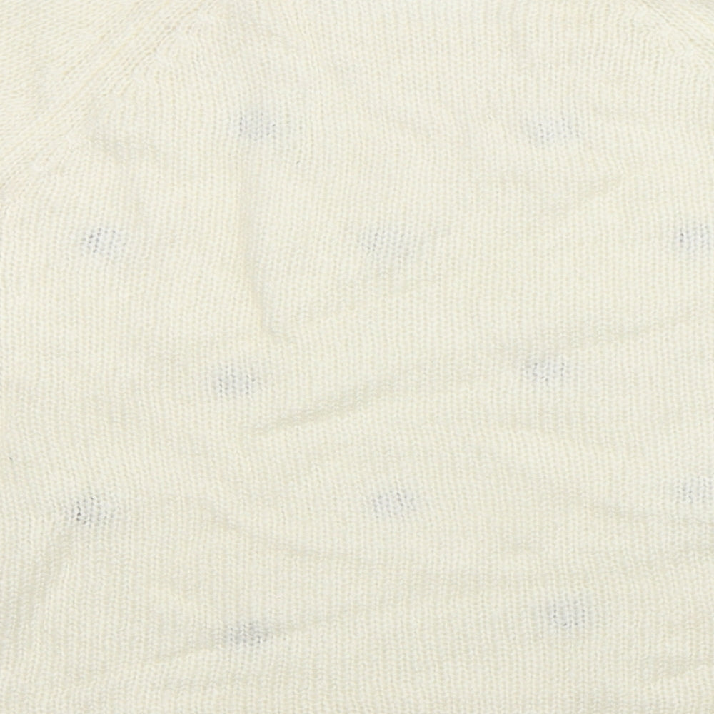 George Girls White Polka Dot Knit Pullover Jumper Size 12-13 Years