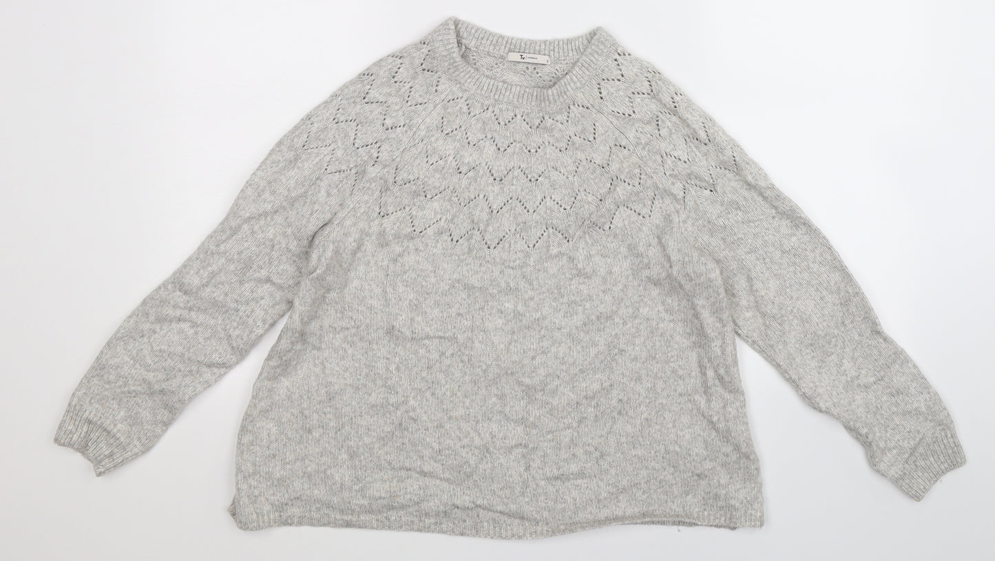 TU Womens Grey  Knit Pullover Jumper Size 12