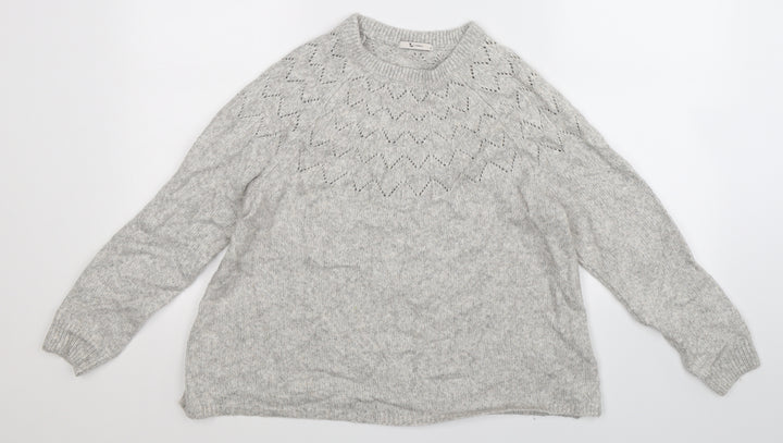 TU Womens Grey  Knit Pullover Jumper Size 12