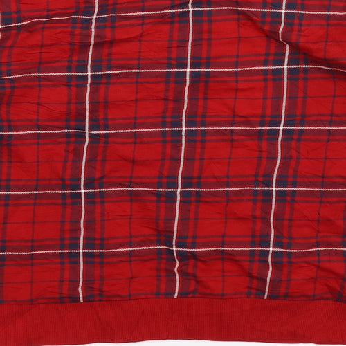 Divided Womens Red Check  Pullover Sweatshirt Size XS