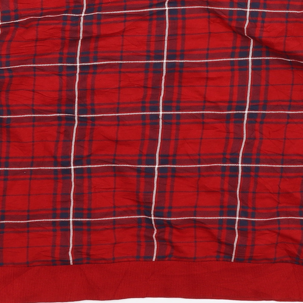 Divided Womens Red Check  Pullover Sweatshirt Size XS