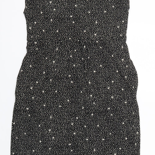 Preworn Womens Black Polka Dot  Shirt Dress  Size 12