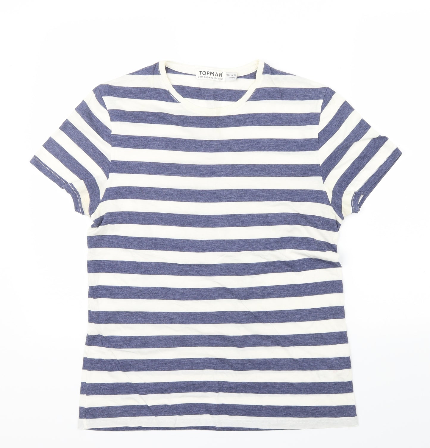 Topman Mens Blue Striped   T-Shirt Size M