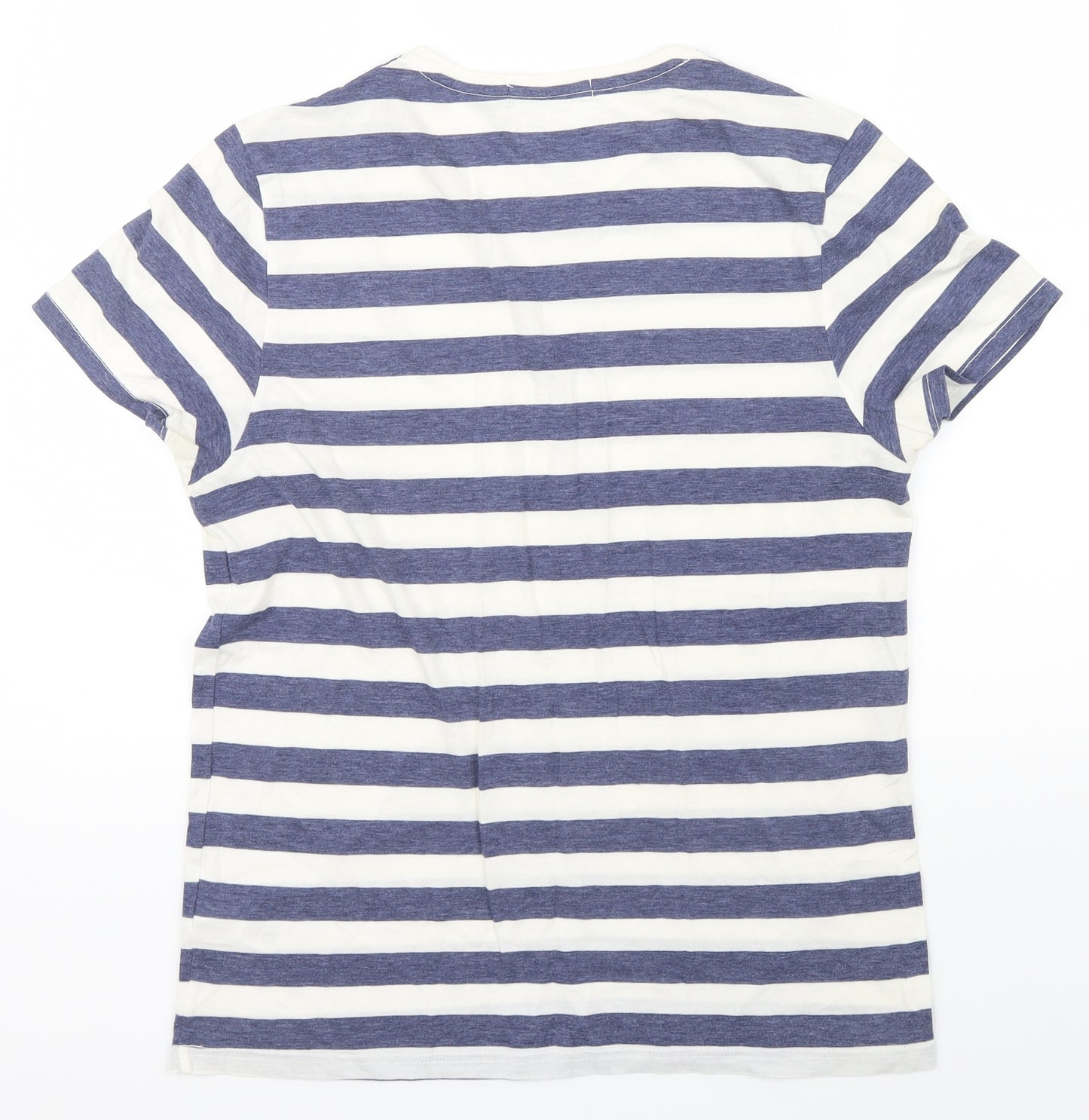 Topman Mens Blue Striped   T-Shirt Size M