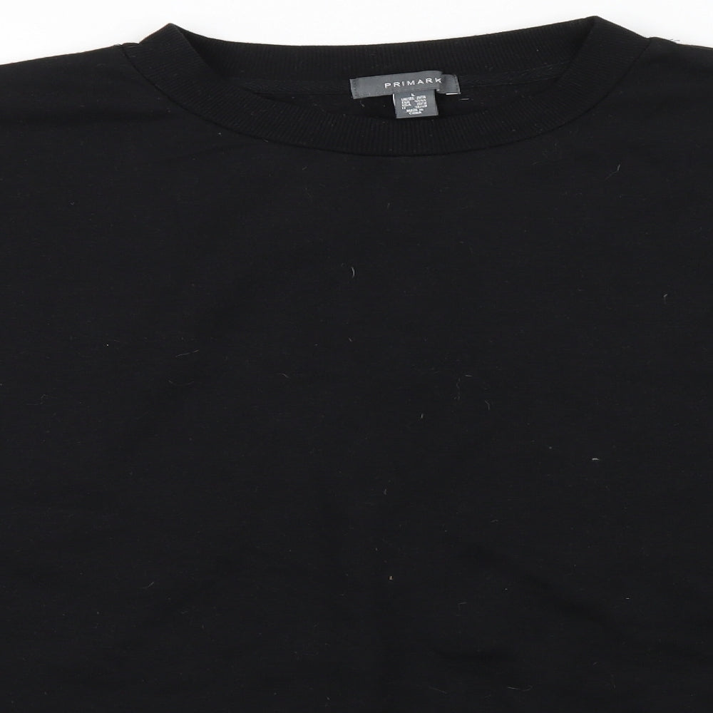 Primark Womens Black   Pullover Sweatshirt Size L  - sequin an beaded detail on sleeves