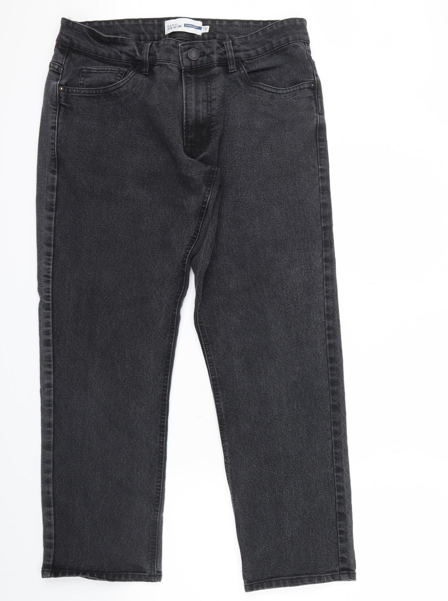 Easy Mens Grey   Straight Jeans Size 34 L28 in