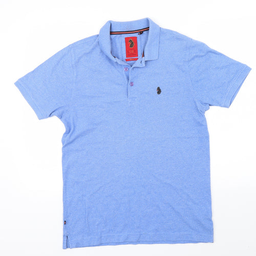 Luke Mens Blue Houndstooth   T-Shirt Size M  - Embroidered