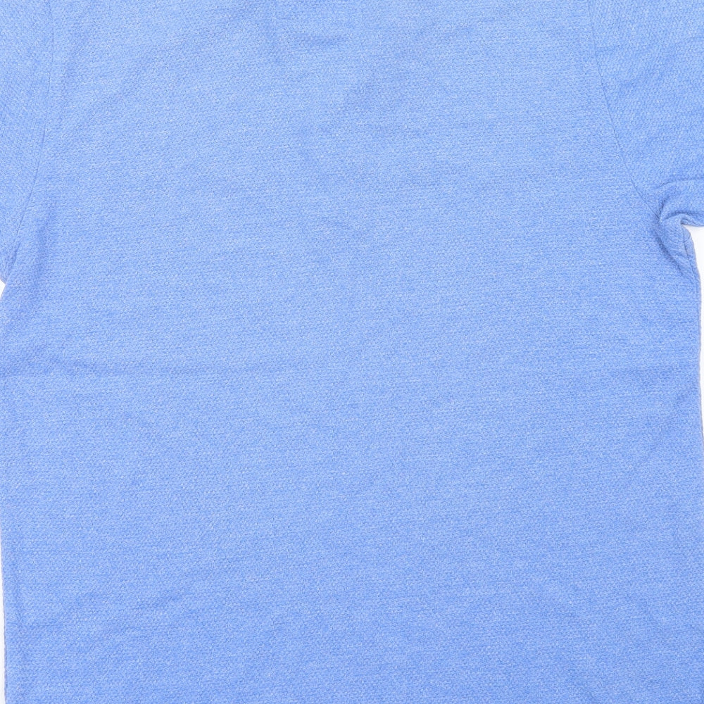 Luke Mens Blue Houndstooth   T-Shirt Size M  - Embroidered