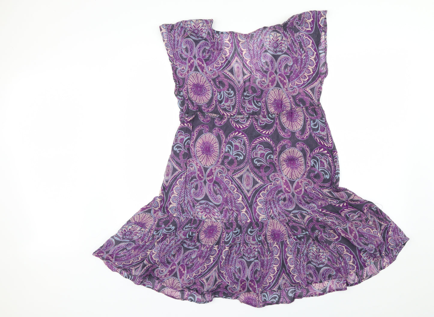 New Look Womens Pink Paisley  Fit & Flare  Size 10