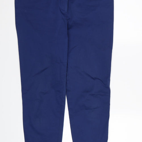 Marks and Spencer Womens Blue  Rayon Cropped Trousers Size 10 L24 in
