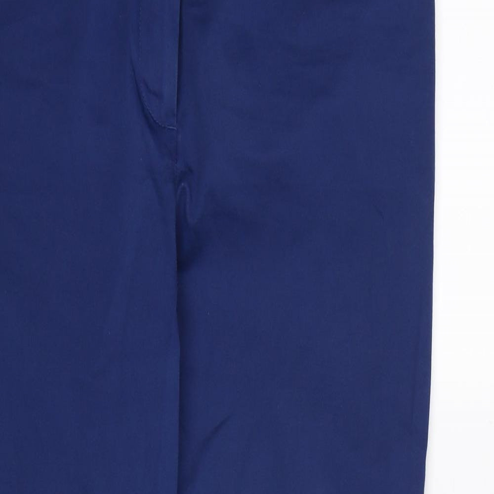 Marks and Spencer Womens Blue  Rayon Cropped Trousers Size 10 L24 in