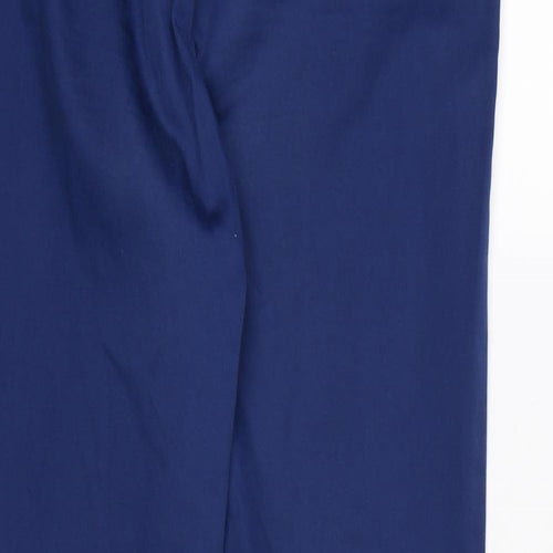 Marks and Spencer Womens Blue  Rayon Cropped Trousers Size 10 L24 in
