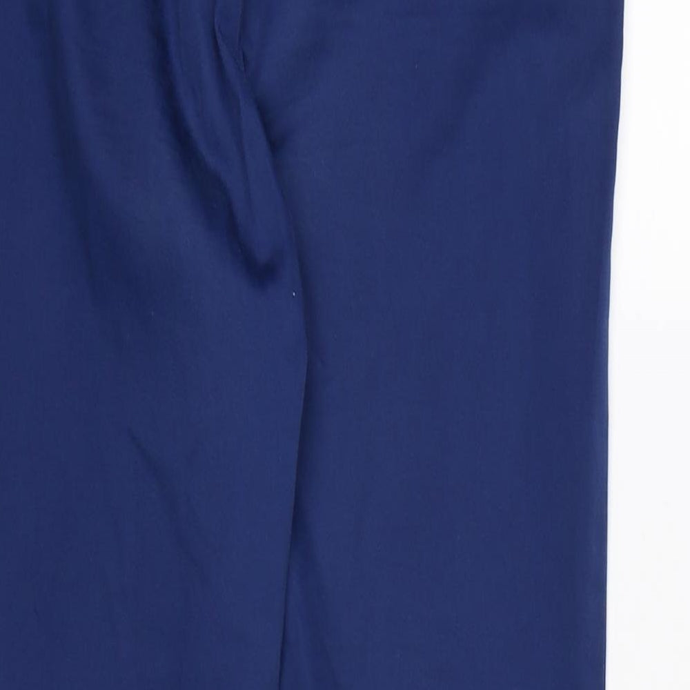 Marks and Spencer Womens Blue  Rayon Cropped Trousers Size 10 L24 in