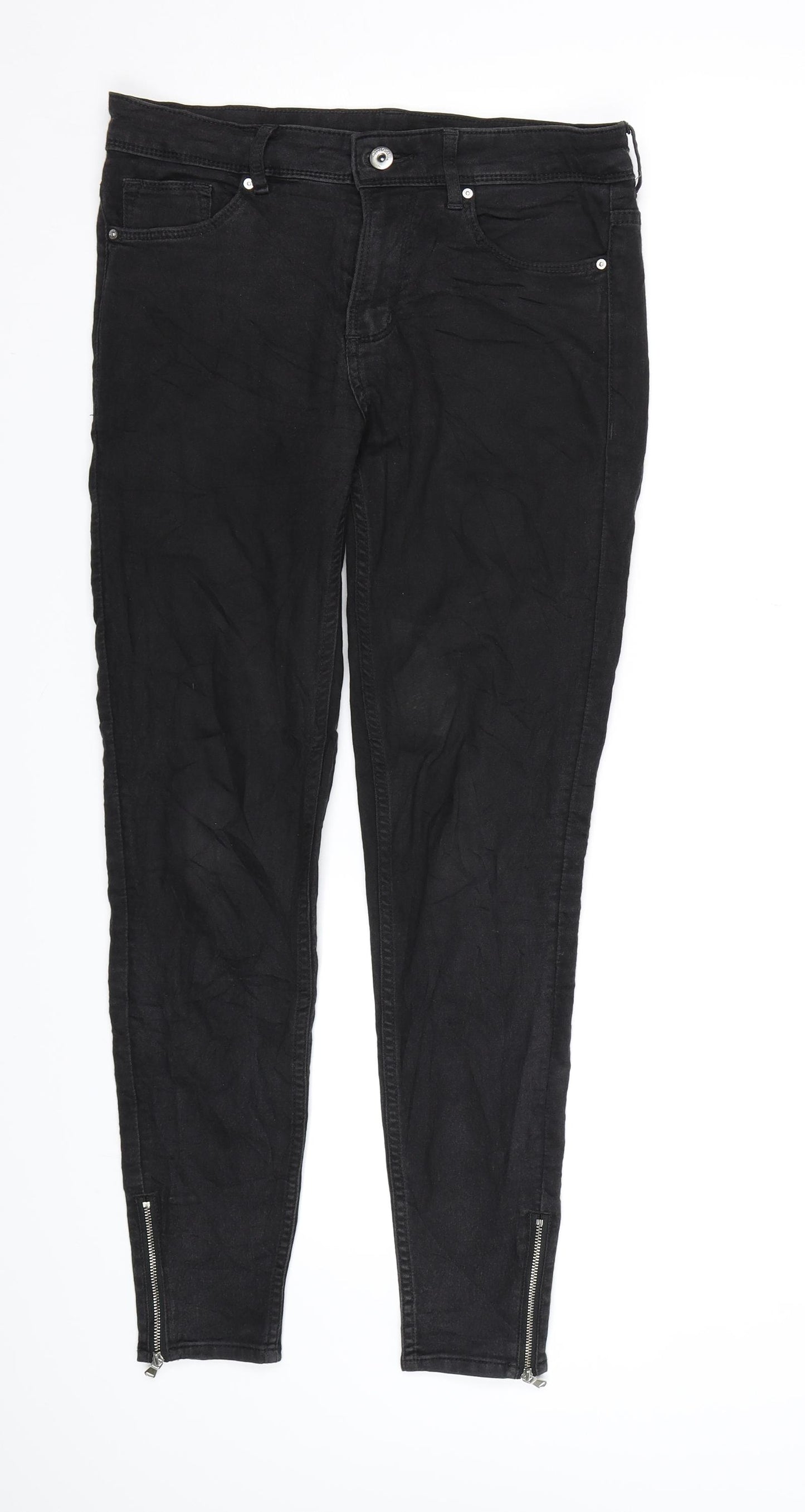 Divided by H&M Womens Black  Denim Skinny Jeans Size 10 L28 in