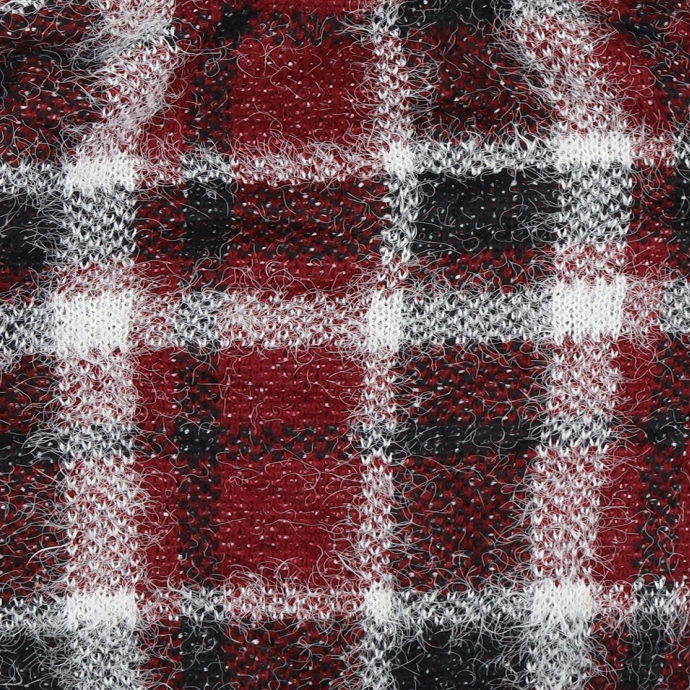 TU Womens Red Check Knit Pullover Jumper Size 12