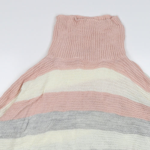 Quiz Womens Pink Striped Knit Pullover Jumper Size L