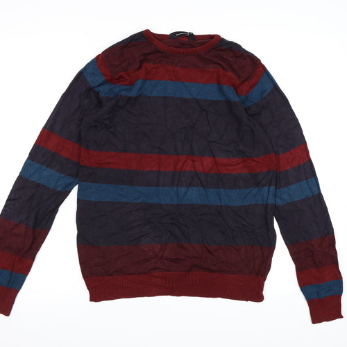 Cedar Wood State Mens Multicoloured Striped Knit Pullover Jumper Size S